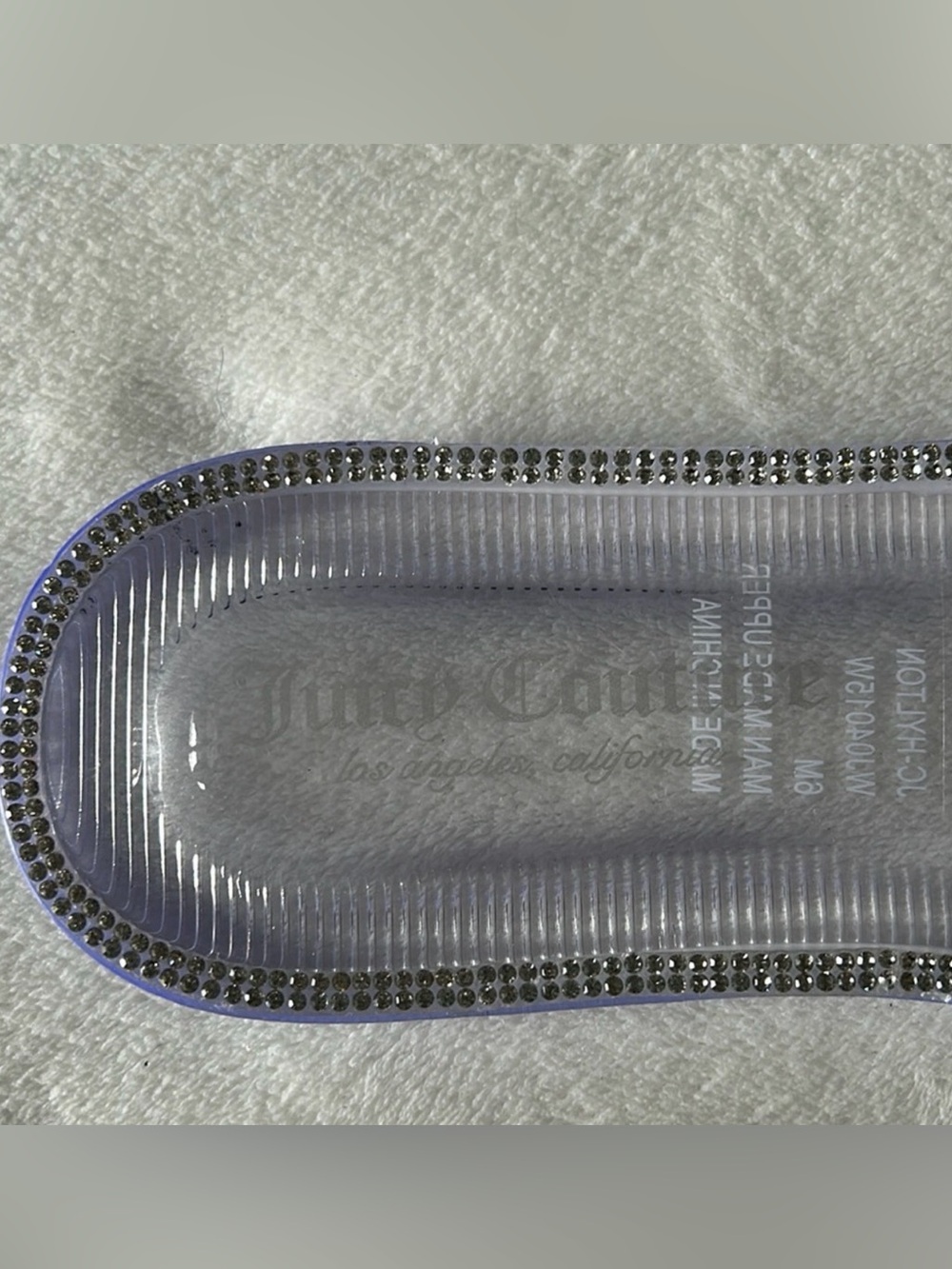 🆕 JUICY COUTURE Hylton Rhinestone Logo Slides Clear Jelly Sandals Size 6 NWT - Picture 15 of 16